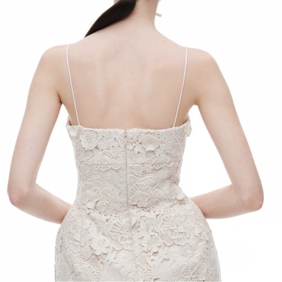 H&M x Magda Butrym White Appliquéd Hourglass Lace Dress - Picture 8 of 13